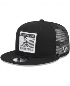 Мужская черная кепка Chicago White Sox Scratch Squared Trucker 9FIFTY Snapback New Era