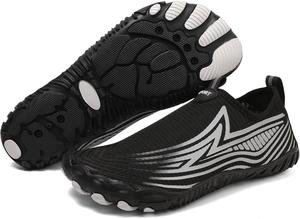 Водные тапочки для женщин и мужчин для улицы, пляжа, плавания, акваноски, быстро сохнущая обувь для ходьбы, походов, дайвинга, серфинга и водных видов спорта Toumov, черный