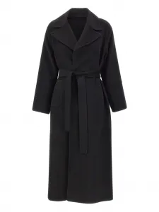 Пальто на поясе с лацканами Kaos, черный