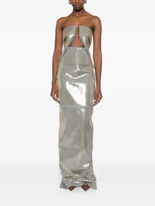 Макси-платье с отделкой пайетками Rick Owens, серый