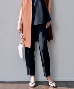 Атласные брюки с завязками на спине