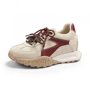 Женские повседневные низкие кроссовки с противоскользящей подошвой, износостойкие, дышащие, легкие, увеличивающие рост QING MISS, бежевый