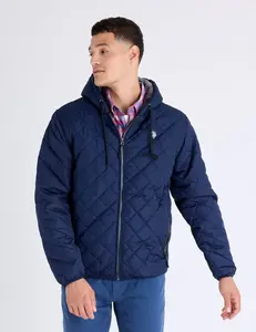 Куртка U.S. Polo Assn Diamond Quilted Fleece, темно-синий
