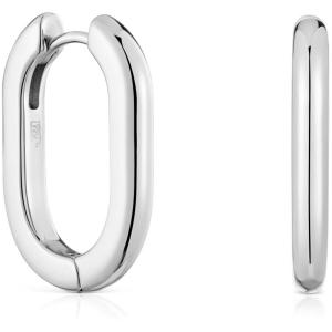 Серьги Tous Long 22 mm Hoop Tous Basics, серебро