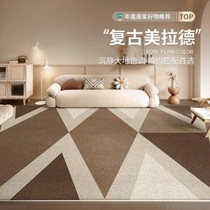 Budis Ковер 140х200 см для гостиной/спальни в древнем европейском стиле, waterproof, геометрический, коричневый, шелковистый