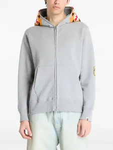 Толстовка на молнии с вышитым тигром A BATHING APE, серый