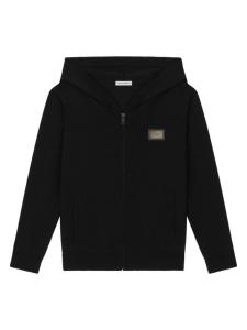 Dolce & Gabbana худи на молнии с логотипом, черный