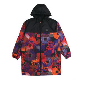 Ветровки оригинальные cny парка повседневная с капюшоном спортивная двусторонняя средней длины тренчкот куртка Adidas, черный