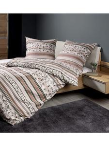 Тонкое фланелевое хлопковое постельное белье Davos бежево-коричневого цвета Janine, 155 x 220 + 80 x 80 см