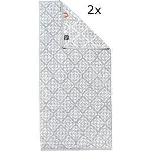 Набор полотенец Daily Shapes Boho, жаккардовая ткань, современный ромбовидный узор Done., серебристо-серый/белый