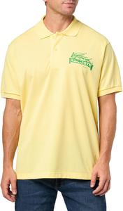 Lacoste мужская классическая футболка поло с принтом stamp, Yellow & Calathea