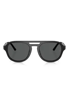 Солнцезащитные очки в металлической оправе Oliver Peoples, черный