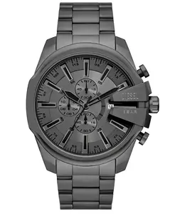 Мужские часы Mega Chief Slim Quartz Chronograph, серые, из нержавеющей стали, 48 мм Diesel