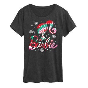 Женская праздничная футболка с принтом тай-дай и логотипом Barbie, серый