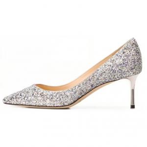 Тонкие каблуки Женские туфли LUNNIFEIYA, серебристый (6 см)