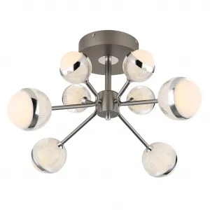 Потолочный светильник LED UNTSY с LED-модулем, 1 шт. Для потолка/гостиной/спальни/современный стиль Globo Lighting, Titanfarben gebürstet