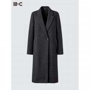 Длинное пальто Uniqlo, 08 темно-серый