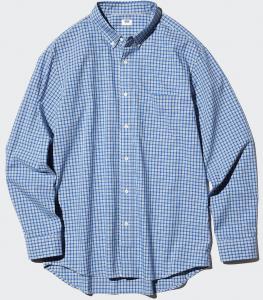 Рубашка Uniqlo Broad Check Button Down, 64 синий