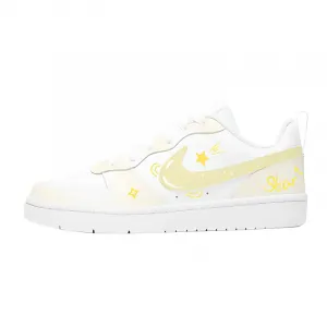 Nike Court Borough Star Milk Order Leather Low top Детские скейтбординговые кроссовки Yellow Unisex
