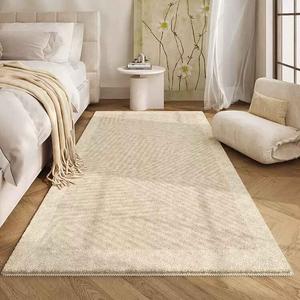 AOVOC Ковер 80x180 см из искусственного кашемира для спальни/гостиной, толстый, кремовый в полоску