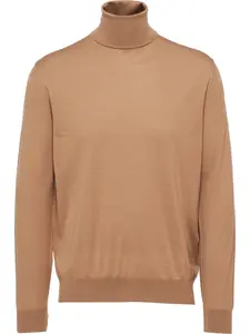 Джемпер с высоким воротником Prada, коричневый