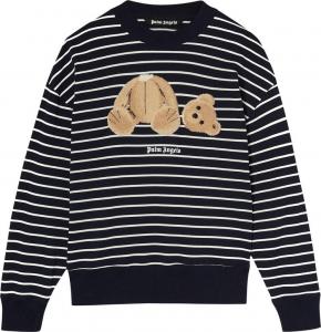 Толстовка Palm Angels Bear Striped Crew 'Navyblue/Brown', синий