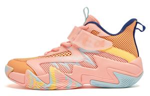 Амортизирующие, износостойкие детские баскетбольные кроссовки mid top orange QIAODAN, оранжевый