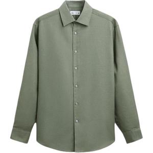 Рубашка мужская зеленая Zara, зеленый
