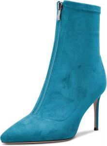 Женские ботильоны Castamere на высоком каблуке, заостренный носок, короткие ботинки до щиколотки, каблук 8,5 см, на молнии, классические милые туфли, Blue B