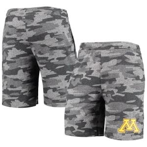 Мужские шорты Concepts Sport Угольно-Серый Minnesota Golden Gophers Camo Backup Terry Jam Lounge Shorts