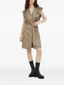 Мини-платье с поясом и оборками Bruuns Bazaar, коричневый