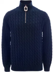 Джемпер Henley фактурной вязки JW ANDERSON, синий