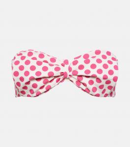 Верх бикини в горошек Clara со сборками Alexandra Miro, Hot Pink Polka Dot