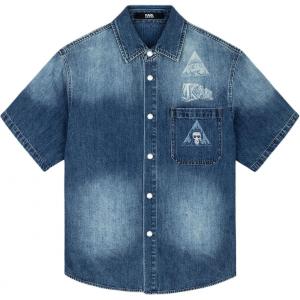 KARL LAGERFELD / Karl Lagerfeld Jeans Рубашка Karl Lagerfeld SS25 мужская розовая синяя