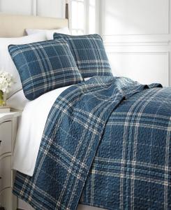 Комплект постельного белья Vilano Plaid Ultra-Soft из 3 предметов, размер Queen Southshore Fine Linens, Navy
