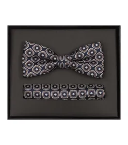 Галстук-бабочка VENTI "Комплект из галстука-бабочки и нагрудного платка VENTI с рисунком", коричневый