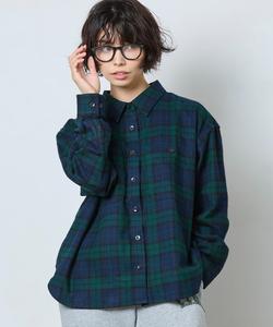 Фланелевая рубашка в шотландскую клетку, модель Boyfriend, американский размер Petite.