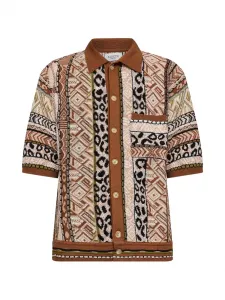 Рубашка с узором и нагрудным карманом Laneus, бежевый