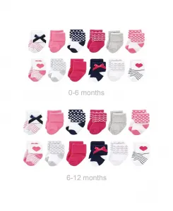 Набор из 24 пар мягких махровых носочков для девочек Luvable Friends, синий