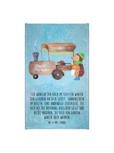 Mr. & Mrs. Panda Полотенце с изображением ежика и каштанов, с надписью, нежно-голубого цвета