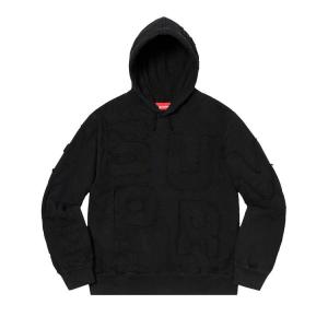 Толстовка Supreme Cutout Letters Hooded Sweatshirt, Black