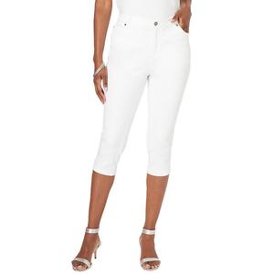 Женские невидимые эластичные капри больших размеров Roaman's Iconic, цвет White Denim
