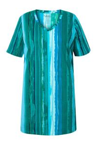 Ulla Popken Футболка в цветах бирюзовый, королевский синий, светло-голубой, темно-зеленый