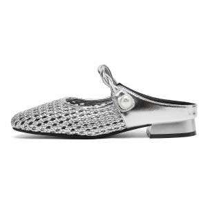 Закрытые тапочки для женщин DAPHNE, серебро