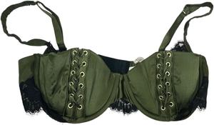 Бюстгальтер-балконет Victoria's Secret Atelier с атласной кружевной отделкой и легкой подкладкой. Цвет: зеленый, новый., Green