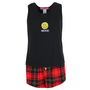 Комплект для сна для девочек: майка и шорты со смайликом 5 More Minutes, черный