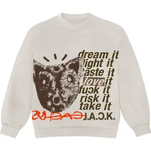 Толстовка Cactus Jack by Travis Scott D.L.T.L.F.R.T. Crewneck 'Off White', кремовый