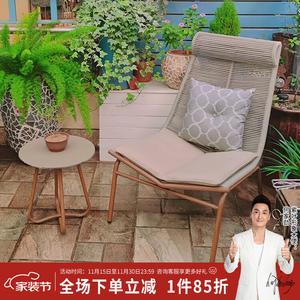 Современное плетеное кресло-качалка Purple Leaf для балкона и террасы с мягкой подушкой