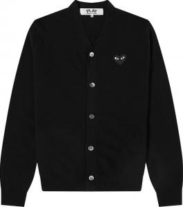 Кардиган Comme des Garçons PLAY Heart Patch V-Neck Cardigan 'Black', черный