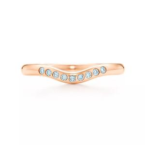 Кольцо Tiffany & Co. x Elsa Peretti Wedding Band, розовое золото/бриллиант